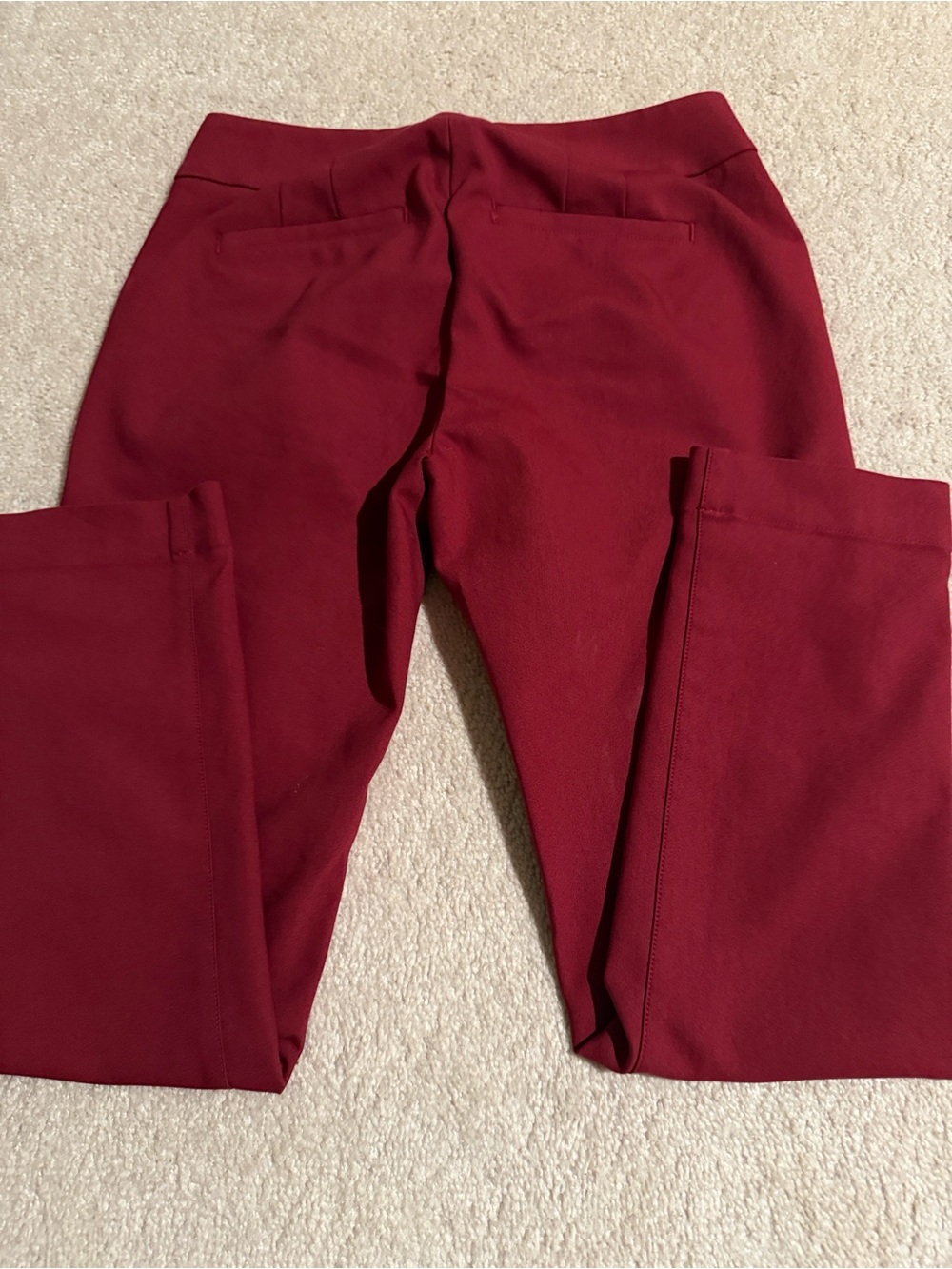 LOFT Julie Skinny Pants in Deep Red with Front Pocket Zippers - Picture 9 of 10